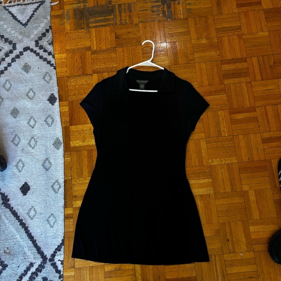 Black collard mini dress - Picture 7 of 9